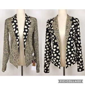 Reversible Blazer Jacket Animal Print Hearts OXMO Desires Art To Wear Unique XS